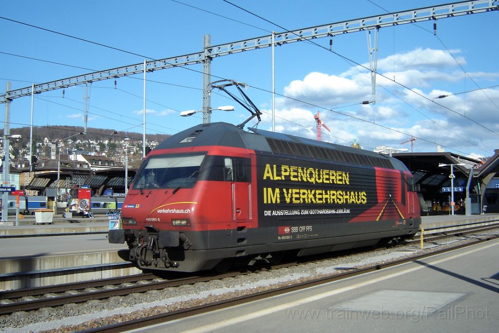 1466-0041-190408.jpg - SBB-CFF Re 460.080-5 "Tre Valli" / Zürich HB 19.4.2008