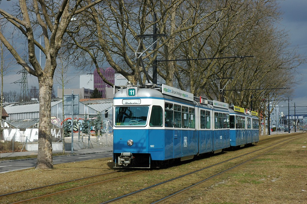 1632-0006-150309.jpg - VBZ Be 4/6 1662 + 1725 / Oerlikerhus 15.3.2009