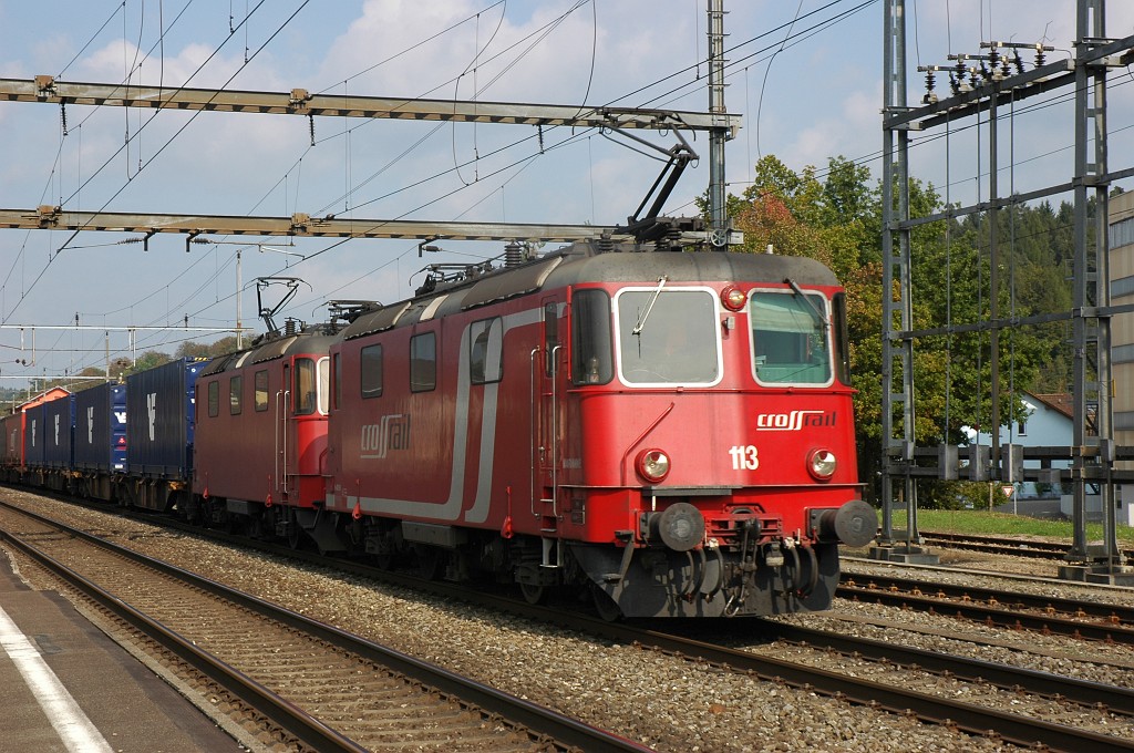 1778-0018-250909.jpg - Crossrail Re 436.113-5 «Marianne» + 436.115-0 / Murgenthal 25.9.2009