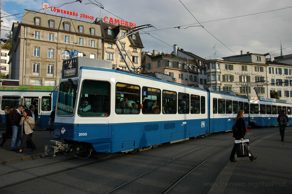 1991-0039-051010.jpg - VBZ Be 4/6II 2055 + Be 2/4 2409 / Central 5.10.2010