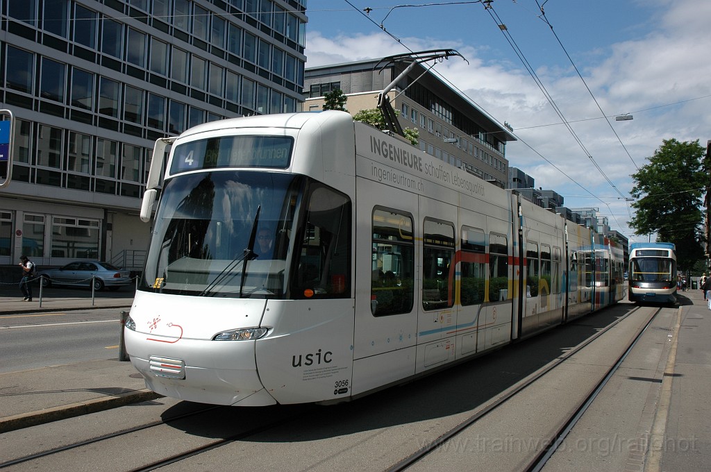 2129-0040-060611.jpg - VBZ Be 5/6 3056 «Ingenieurtram» / Förrlibuckstrasse 6.6.2011