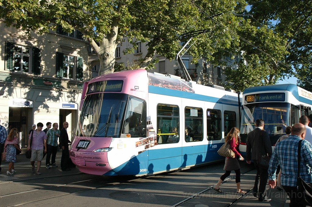 2168-0012-170811.jpg - VBZ Be 5/6 3030 «Tram Zürich West» / Sihlquai 17.8.2011