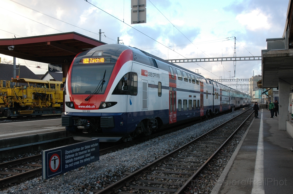 2296-0043-130112.jpg - SBB-CFF RABe 511.002 «Stadt Zürich» / Hinwil 13.1.2012