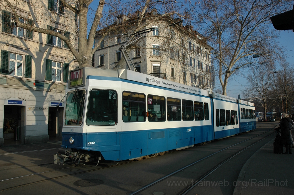 2323-0014-270212.jpg - VBZ Be 4/8 2102 / Sihlquai 27.2.2012