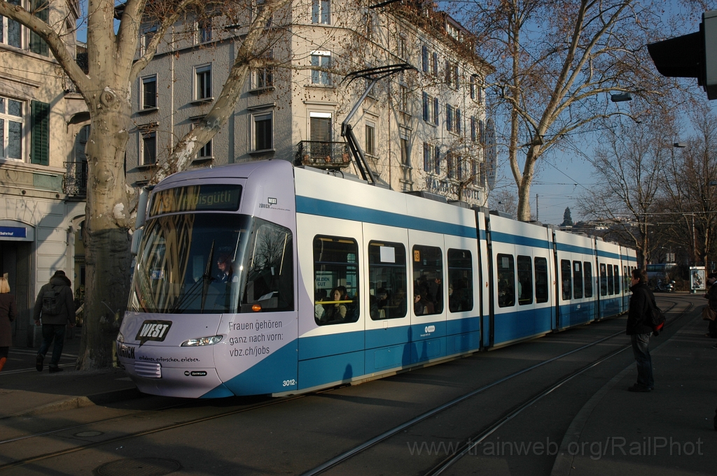 2323-0018-270212.jpg - VBZ Be 5/6 3012 «Tram Zürich West» / Sihlquai 27.2.2012