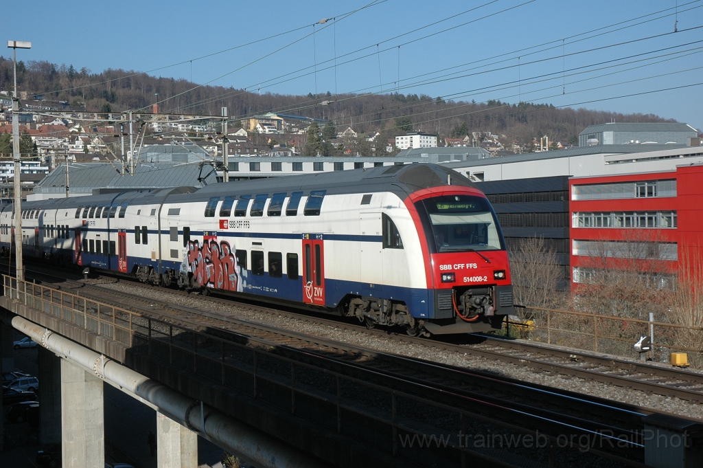2338-0008-160312.jpg - SBB-CFF RABe 514.008-2 / Zürich (Käferbergbrücke) 16.3.2012