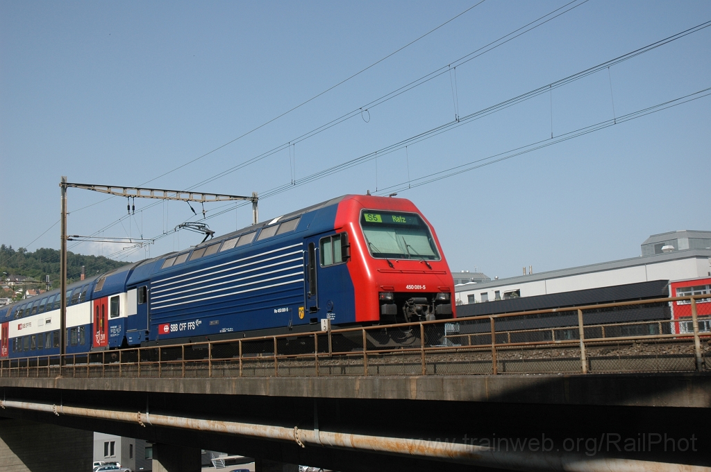 2468-0010-290612.jpg - SBB-CFF Re 450.081-5 «Weiningen» / Zürich (Käferbergbrücke) 29.6.2012