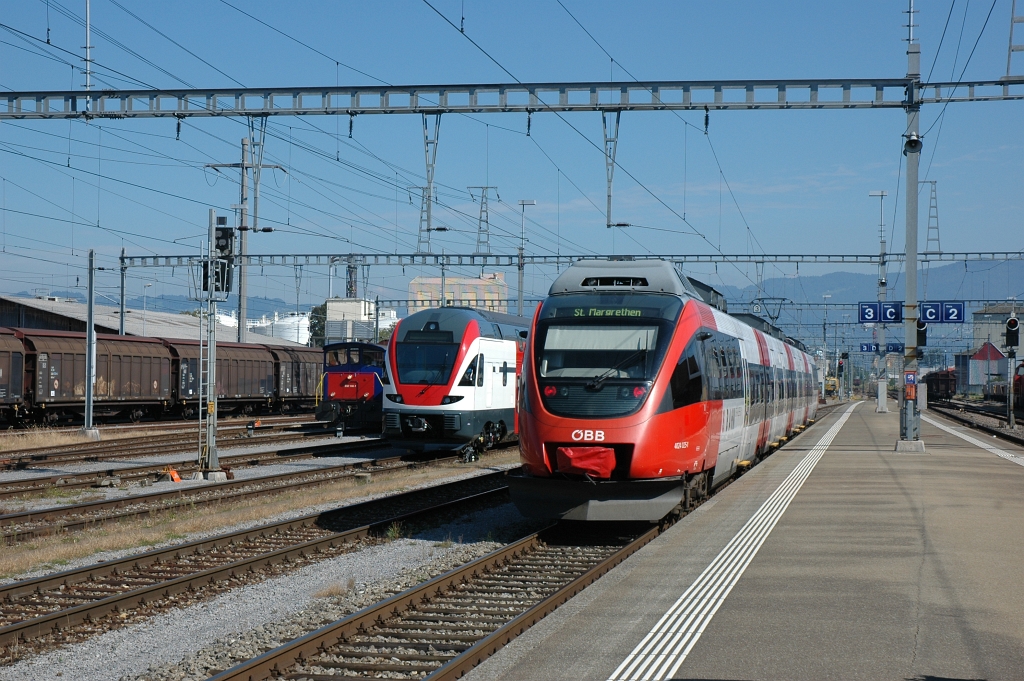 2610-0009-140912.jpg - SBB-CFF Tm 232.146-1 + RABe 511.1** + ÖBB 4024.025-1 / St.Margrethen 14.9.2012