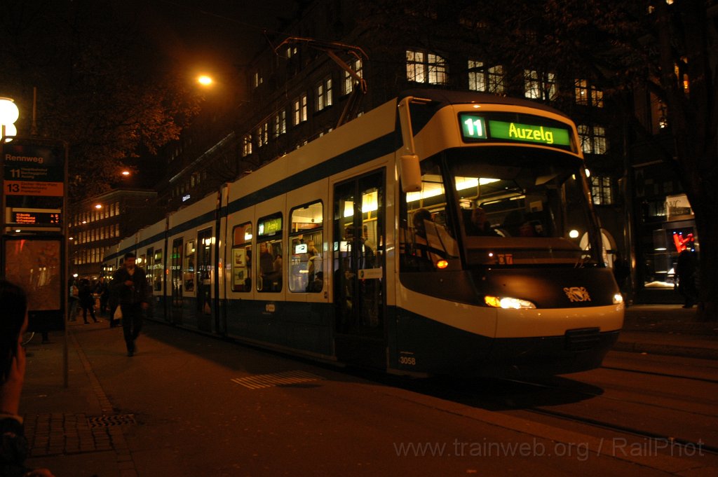 2674-0009-161112.jpg - VBZ Be 5/6 3058 / Rennweg Augustinergasse 16.11.2012