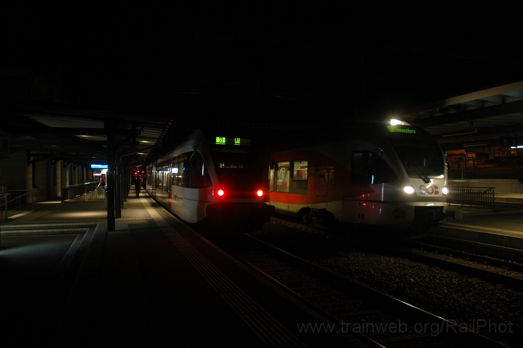 2766-0040-150413.jpg - SOB RABe 526.049-2 + Thurbo RABe 526.701-8 "Kanton Thurgau" / Wattwil 15.4.2013