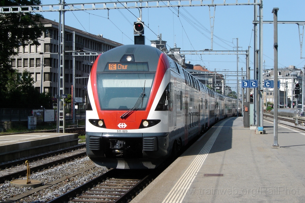 2863-0017-140713.jpg - SBB-CFF RABe 511.023 "Graubünden" / St.Gallen HB 14.7.2013