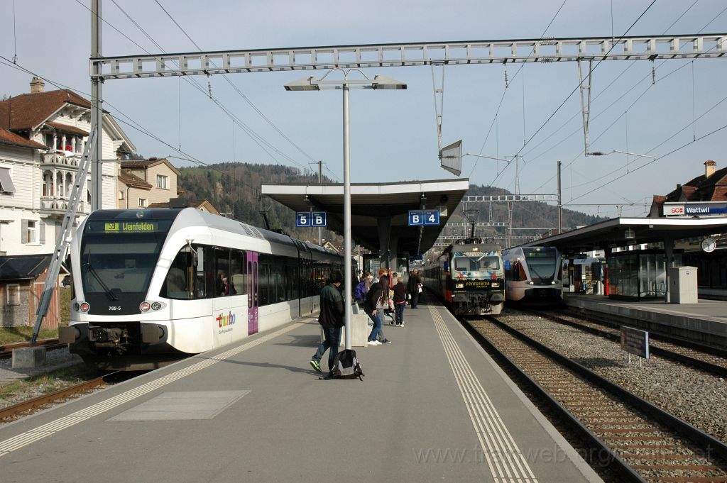 3058-0032-310314.jpg - Thurbo RABe 526.769-5 + RABe 526.766-1 + SOB Re 456.092-6 "Amriswil" / Wattwil 31.3.2014