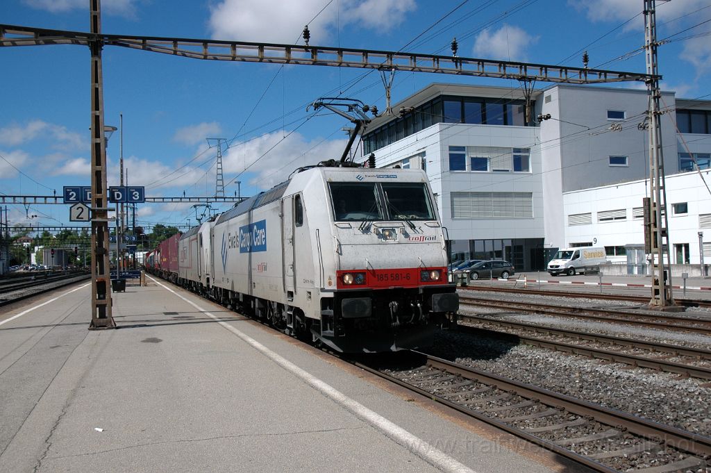 3121-0026-230514.jpg - Ewals 185.581-6 "Celine Alia" + Crossrail 185.578-2 "Christine" / Langenthal 23.5.2014