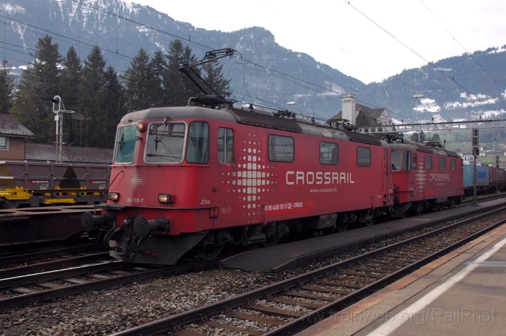 3448-0026-070115.jpg - Crossrail Re 436.112-7 "Zita" + Re 436.114-3 "Natalie" / Arth-Goldau 7.1.2015