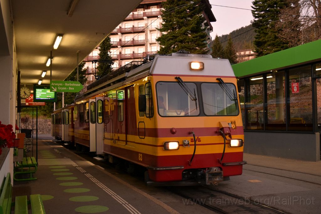 3758-0028-081115.jpg - BVB BDeh 4/4 83 "Bex" + Bt 65 / Villars sur Ollon 8.11.2015