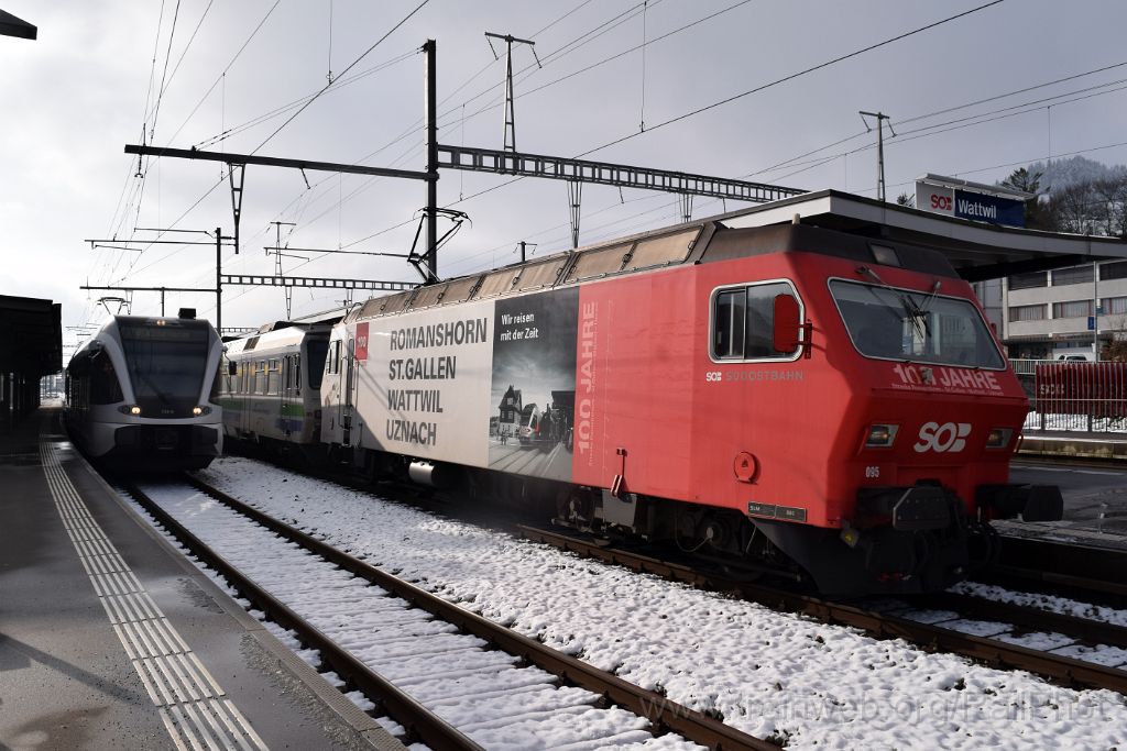 3823-0047-260216.jpg - Thurbo RABe 526.729-9 "Kanton Aargau" + SOB Re 456.095-9 "Degersheim" / Wattwil 26.2.2016