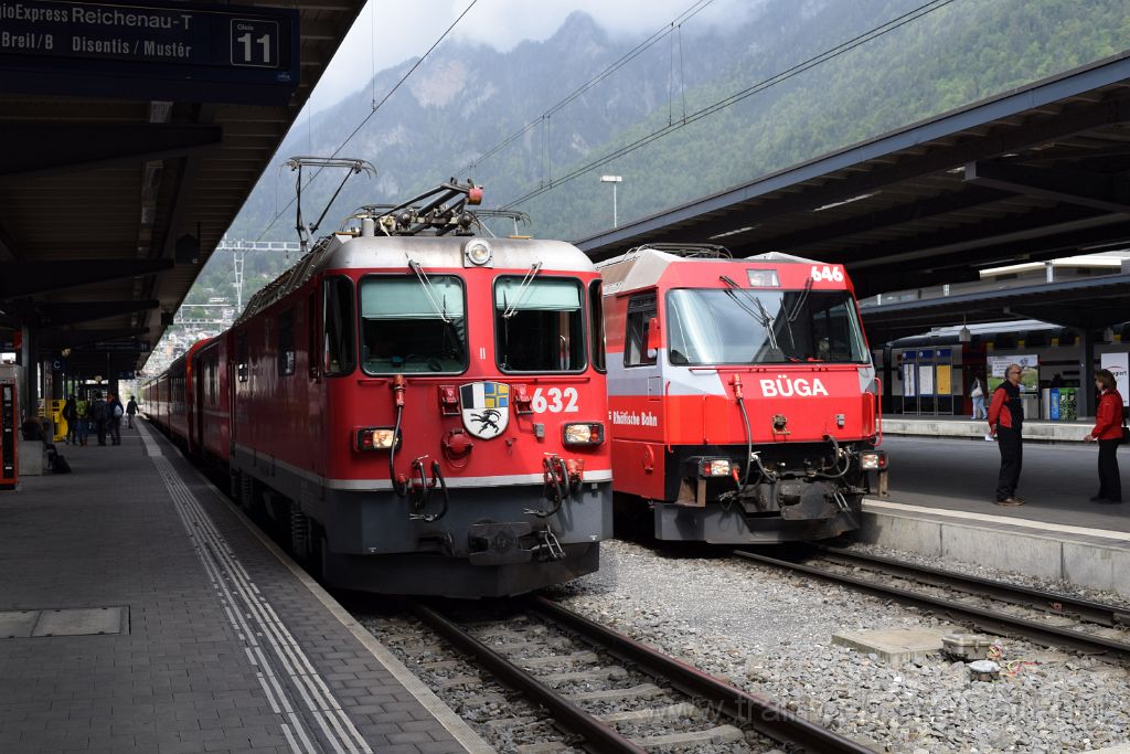 3895-0038-140516.jpg - RhB Ge 4/4'' 632 "Zizers" + Ge 4/4''' 646 "Sta.Maria Val Müstair" / Chur 14.5.2016