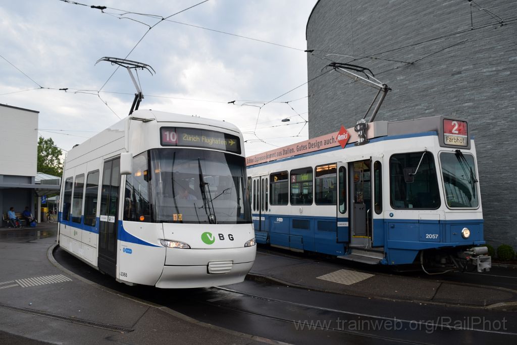4007-0005-110716.jpg - VBG Be 5/6 3068 + VBZ Be 4/6'' 2057 / Zürich-Tiefenbrunnen 11.7.2016