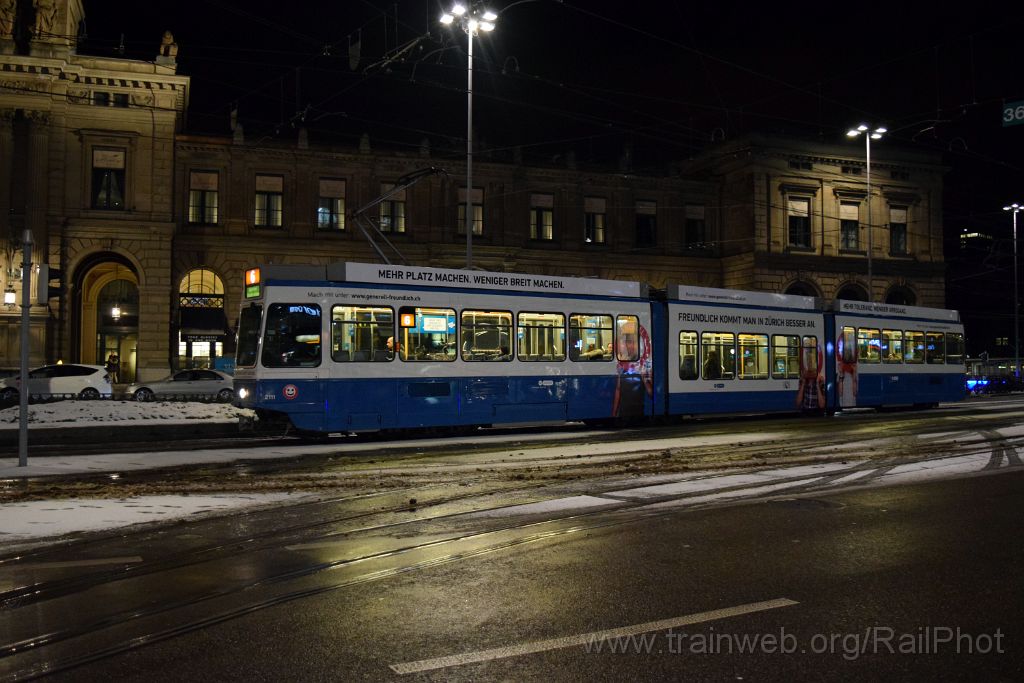4322-0047-050117.jpg - VBZ Be 4/8 2111 "Generell freundlich" / Zürich (Bahnhofplatz) 5.1.2017
