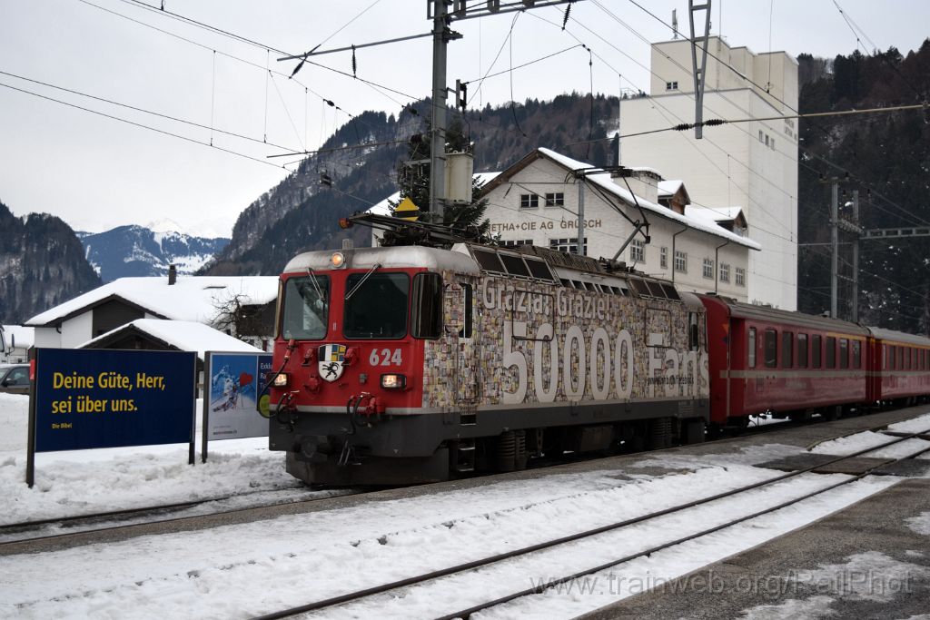 4344-0040-300117.jpg - RhB Ge 4/4" 624 "Celerina / Schlarigna" / Grüsch 30.1.2017