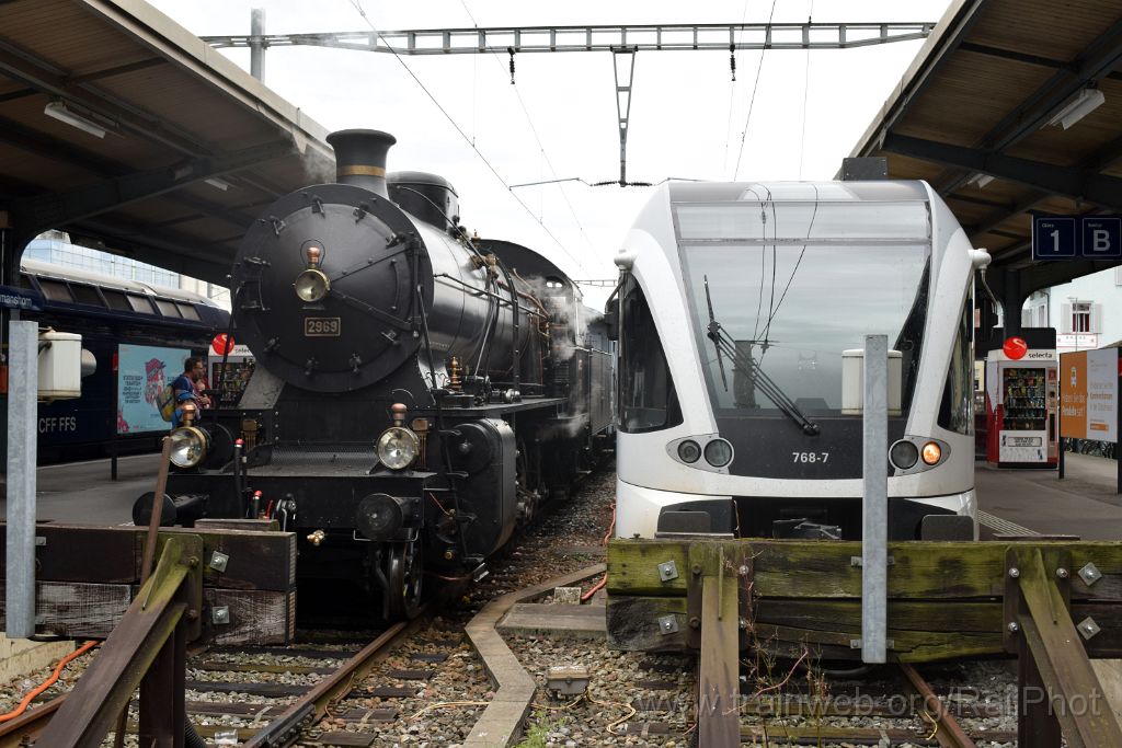 4597-0005-060817.jpg - SBB-CFF C 5/6 2969 + Thurbo RABe 526.768-7 / Romanshorn 6.8.2017