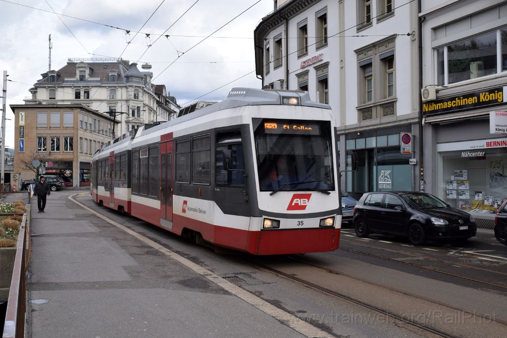 4866-0015-120318.jpg - AB ABe 4/8 35 "Teufen" / St.Gallen (Bahnhofstrasse) 12.3.2018