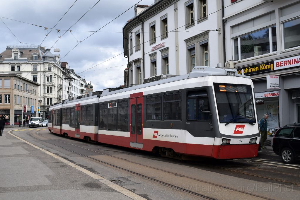 4867-0026-120318.jpg - AB ABe 4/8 35 "Teufen" / St.Gallen (Bahnhofstrasse) 12.3.2018