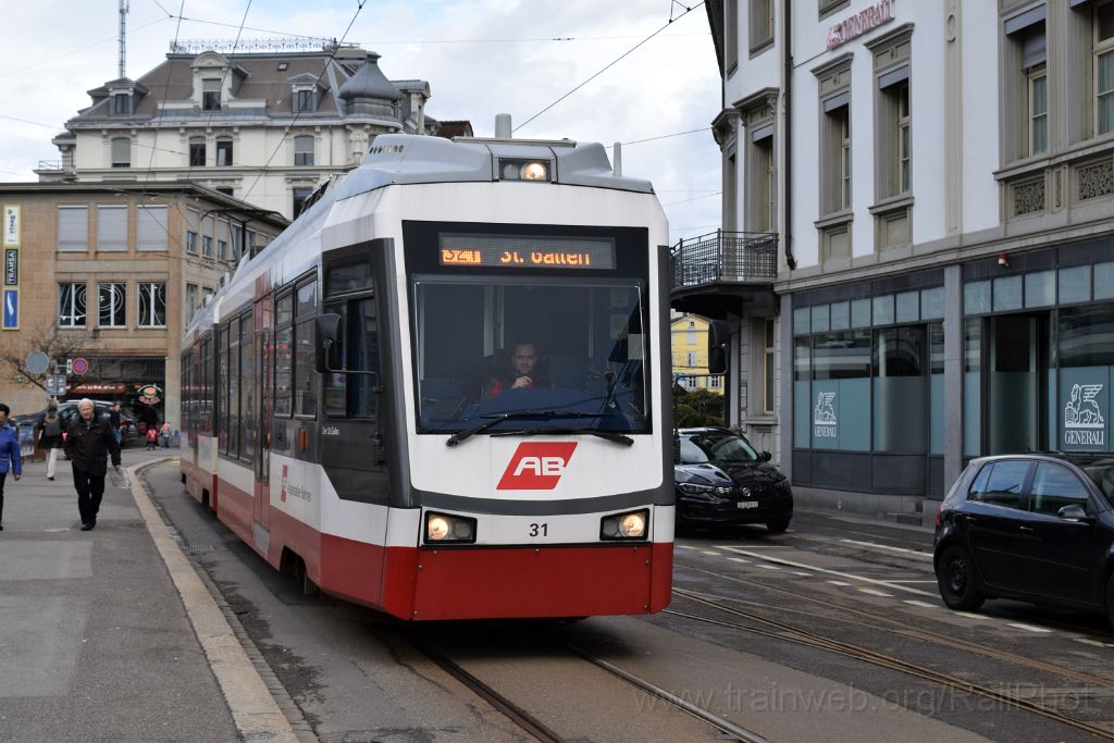 4868-0012-120318.jpg - AB ABe 4/8 31 "Die St.Gallerin" / St.Gallen (Bahnhofstrasse) 12.3.2018