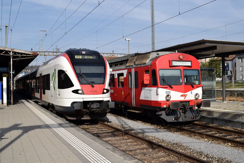 5175-0009-181018.jpg - SBB-CFF RABe 521.010 (Bt 94 85 1 521.010-2) + CJ RBDe 566.222-6 / Porrentruy 18.10.2018