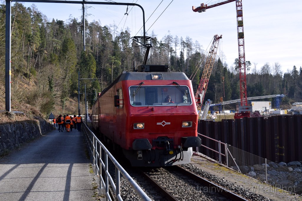 8963-0040-060224.jpg - SZU Re 456.545 / Sihlwald (Baustelle Entlastungsstollen) 6.2.2024