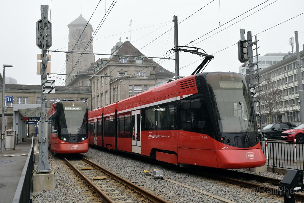 9540-0031-190125.jpg - AB Be 4/6 4003 "Ebenalp" + Be 4/6 4010 "Gäbris" / St.Gallen Gaiserbahnhof 19.1.2025