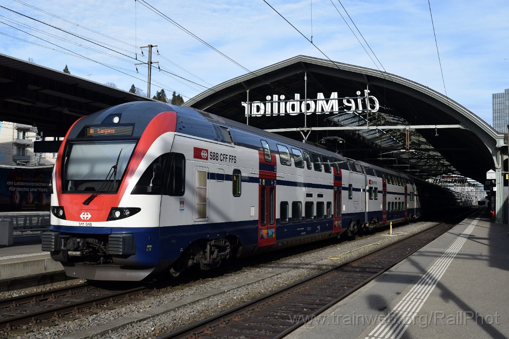 9552-0002-250125.jpg - SBB-CFF RABe 511.048 "Rapperswil - Jona" / St.Gallen HB 25.1.2025