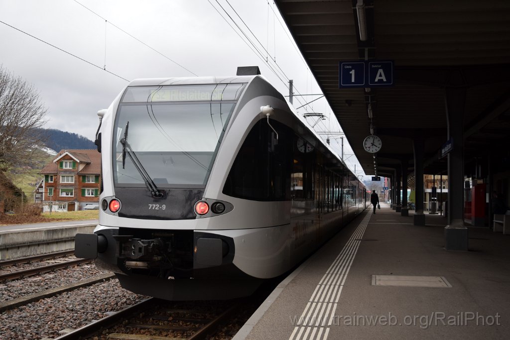 9555-0036-270125.jpg - Thurbo RABe 526.772-9 "FC St.Gallen 1879" + RABe 526.754-7 / Nesslau Neu St-Johann 27.1.2025