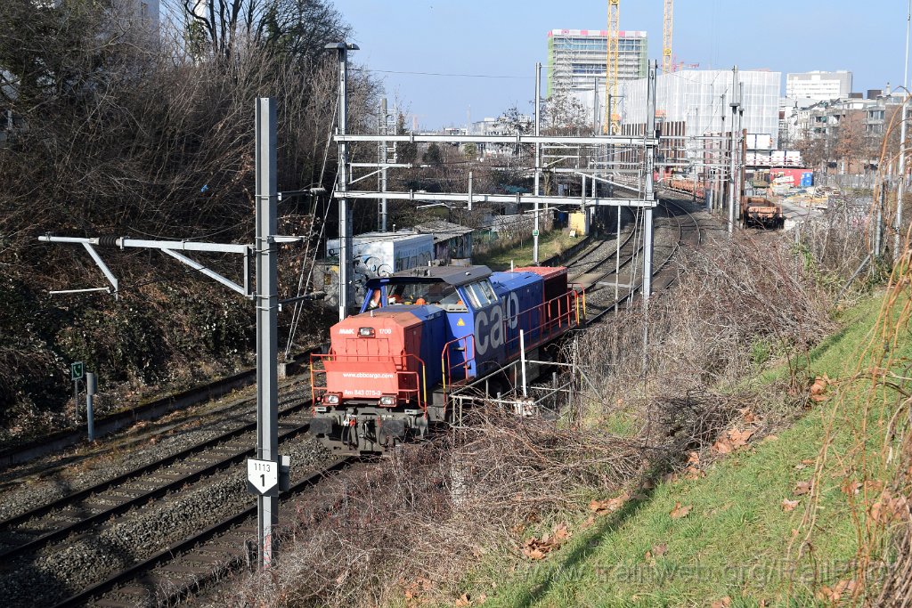 9556-0015-050225.jpg - SBB-CFF Am 843.075-3 / Basel (Kannenfeldplatz) 5.2.2025