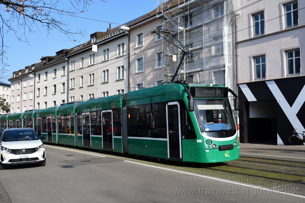 9557-0006-050225.jpg - BVB Be 6/8 308 / Kannenfeldplatz 5.2.2025