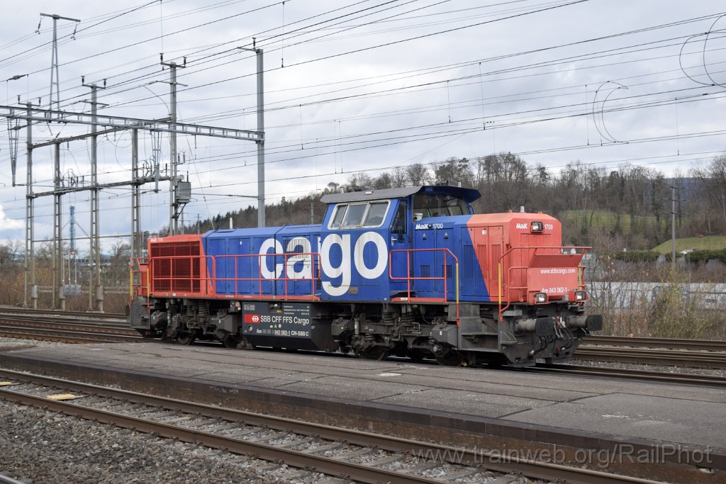 9572-0023-280225.jpg - SBB-CFF Am 843.062-1 / Killwangen-Spreitenbach 28.2.2025