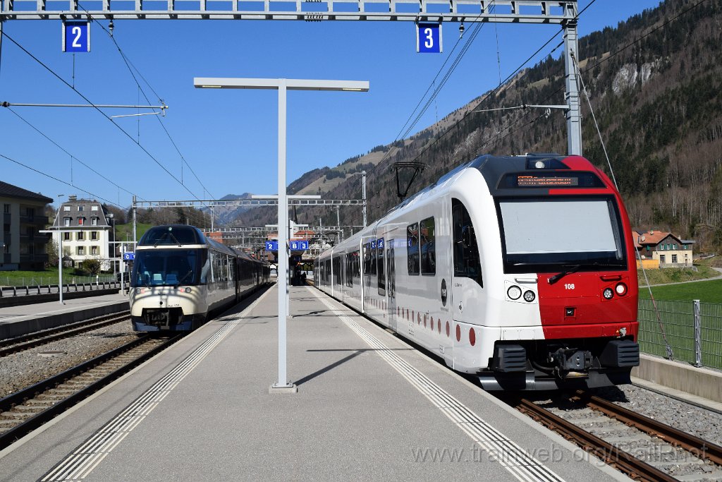 9648-0006-110425.jpg - TPF ABe 4/12 108 "La Grevire" + MOB Ast.152 / Montbovon 11.4.2025