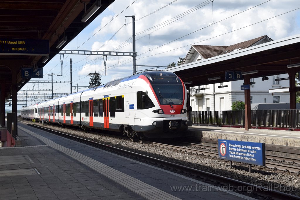 9662-0009-220425.jpg - SBB-CFF RABe 523.011 + RABe 521.018 "Basel" / Stein-Säckingen 22.4.2025