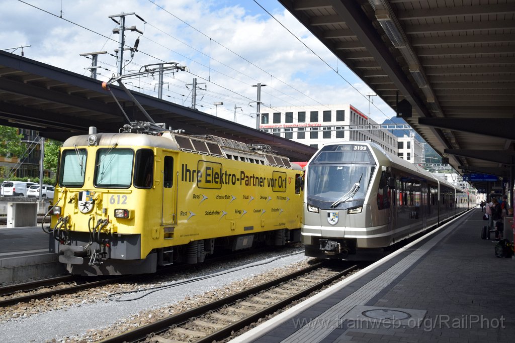 9784-0047-060625.jpg - RhB Ge 4/4" 612 "Thusis" + ABe 4/16 3133 " Piz Palü" / Chur 6.6.2025