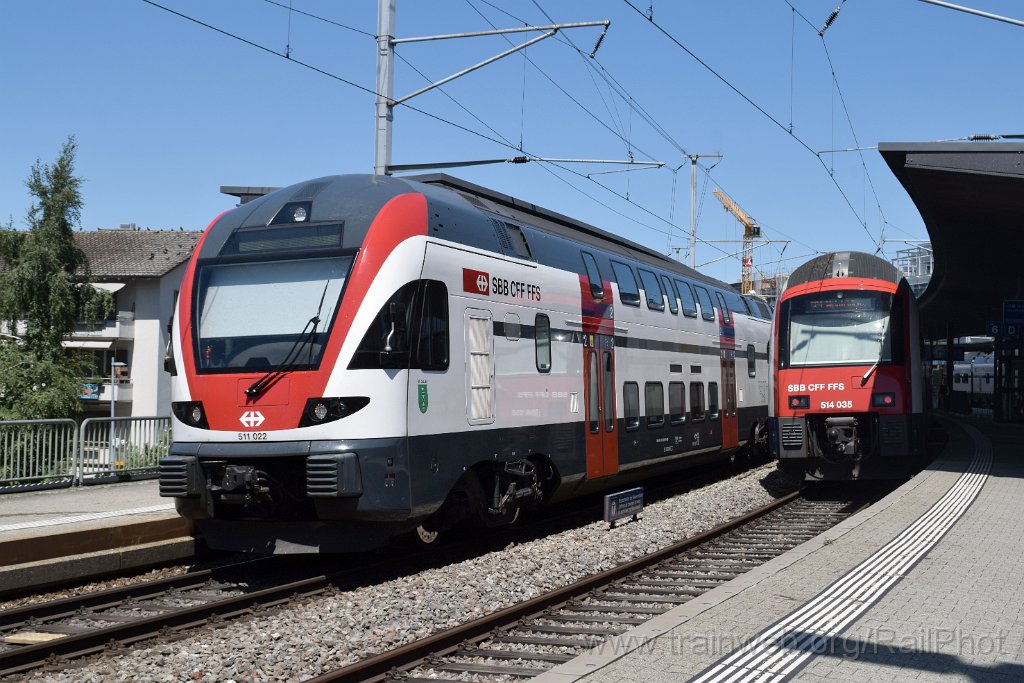 9901-0011-180725.jpg - SBB-CFF RABe 511.022 "Kanton St.Gallen" + RABe 514.035 / Zug 18.7.2025