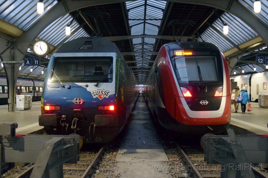 10167-0031-060126.jpg - SBB-CFF Re 460.087-0 "Säuliamt" + RABe 502.219 / Zürich HB 6.1.2026