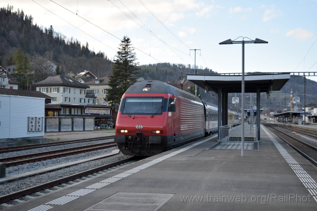 10241-0021-120326.jpg - SBB-CFF Re 460.060-7 "Val-de-Travers" + A (VU IV) 146 + X 108 "RailCom" + Bt (IC) 50 85 28-94 939-1 / Wattwil 12.3.2026