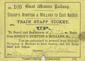 GWR train staff ticket (square)