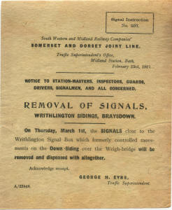 S&DJR Signal Instruction 257