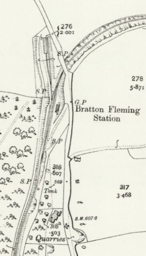 Map of Bratton Fleming in 1903