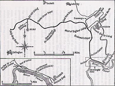  Map of the East Cornwall Mineral Railway