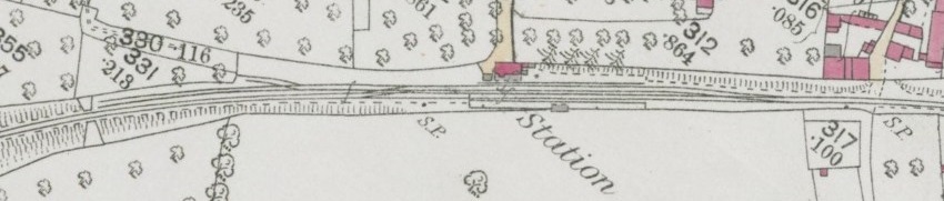1885 OS map of Wellow station