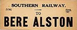 SR Luggage label to Bere Alston