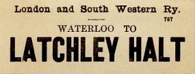 L&SWR luggage label to Latchley Hatt