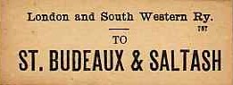 L&SWR luggage label to St Budeaux
